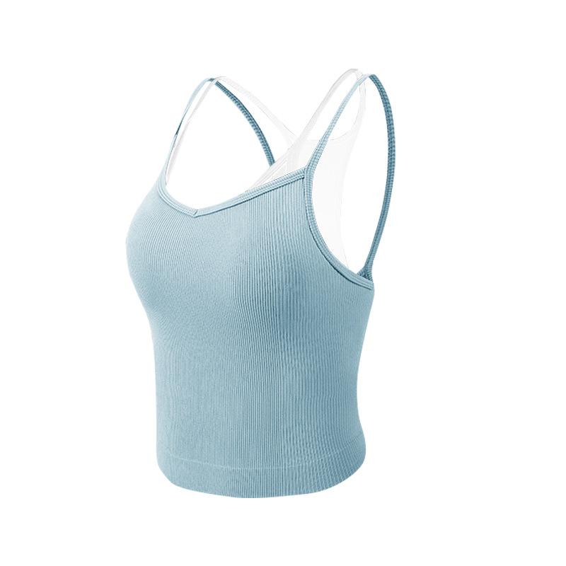 タンクトップ レディース 重ね着風 配色 普段使い ヨガ ウェア 美背 インナー 春夏