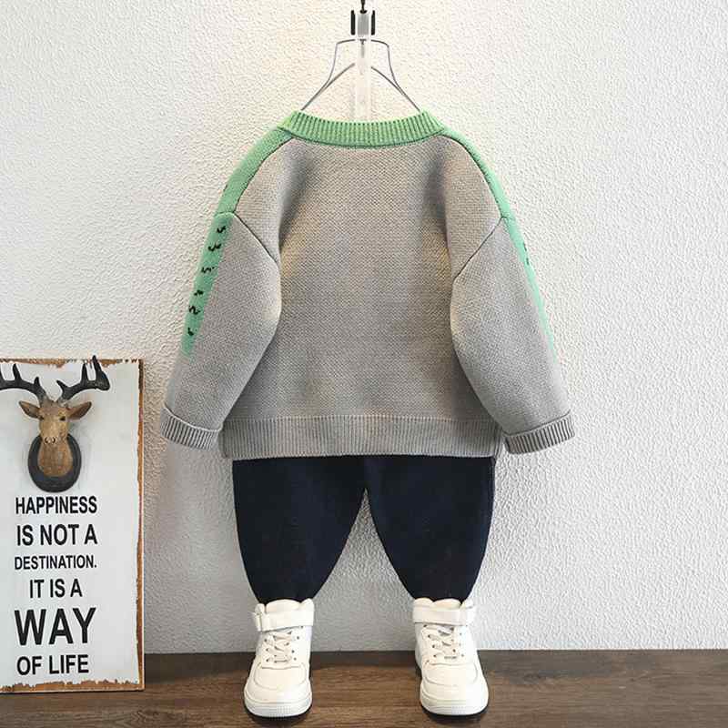樂天商城 - ニット キッズ 男の子 カーディガン ワニ 薄手 羽織り セーター 子供服 ニットカーディガン アウター 毛糸 春秋冬 ベビー かわいい