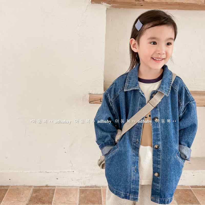 2キッズ 子供服 デニム ジャケット 春秋 男女兼用 アウター かわいい 韓国風 Gジャン