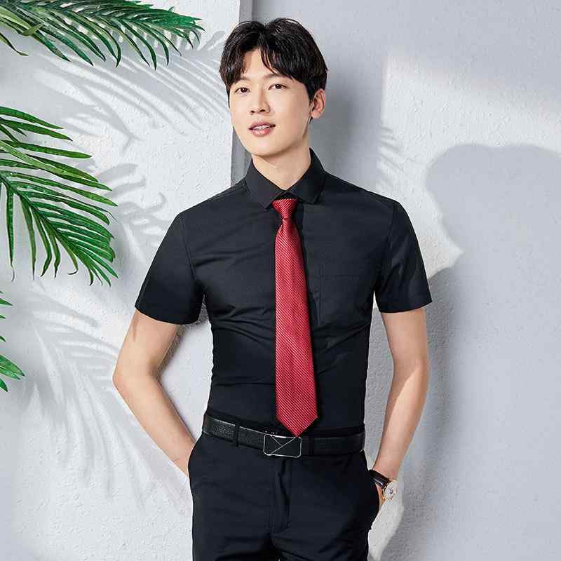 2シャツ メンズ 男性用 モダール 抗シワ 職業 半袖 スリム 白シャツ 銀行 4S店 販売