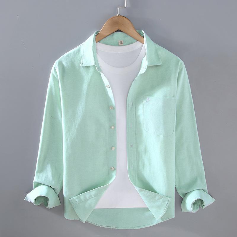 Short Sleeves （Shape Holding） - シャツ メンズ 男性用 春夏 リネンシャツ 綿麻 長袖 襟付き 大きいサイズ ゆったり カジュアル 通気性