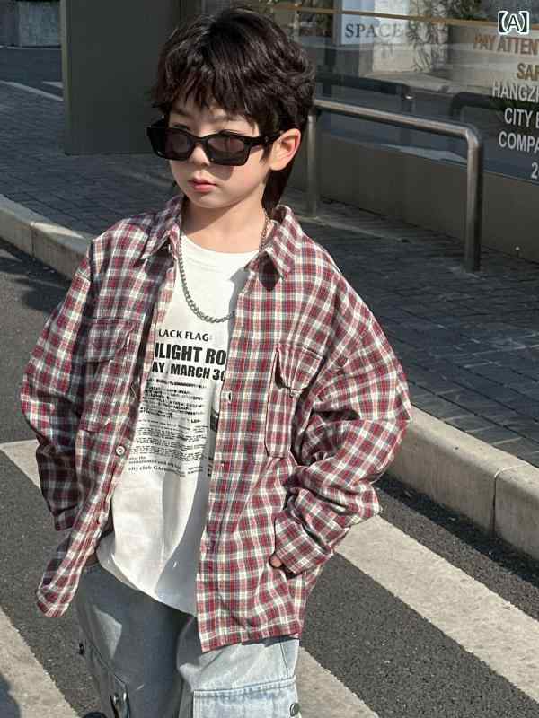 シャツ 子供 男の子 小格子柄 長袖 ワークシャツ ゆったり 韓国風 春夏・対象性別: 中性/男女兼用・対象年齢: 中小キッズ(3~8歳、100~140cm)・スタイル: 韓国版・襟のタイプ: 襟付き・生地の加工: 起毛・袖丈: 長袖・パターン: 格子柄・シーズン: 春秋・要素: 格子柄、田園、カーディガン、ストリートファッション・主な生地の成分: 綿・主な生地の成分含有量: 70%・安全レベル: B類・カラー: 赤格子・対応身長: 100cm, 110cm, 120cm, 130cm, 140cm, 150cm, 160cm・製品カテゴリ: 子供用シャツ