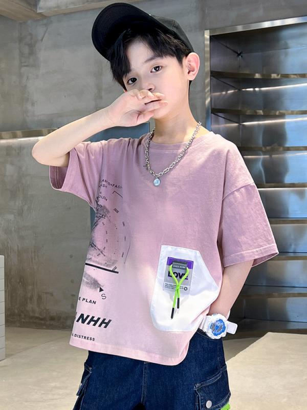 Tシャツ キッズ 男の子 半袖 夏服 トップス 子供服 かわいい 薄手 切り替え