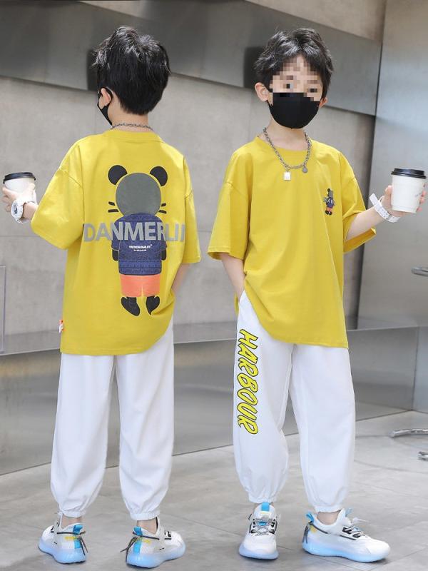 キッズ 男の子 セットアップ 半袖 Tシャツ 接触冷感 長ズボン スポーツ ウェア 夏服 カジュアル