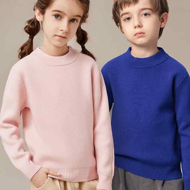 子供服 セーター 秋冬 ラウンドネック 男の子 女の子 ニットトップス 保温性 ウール混紡