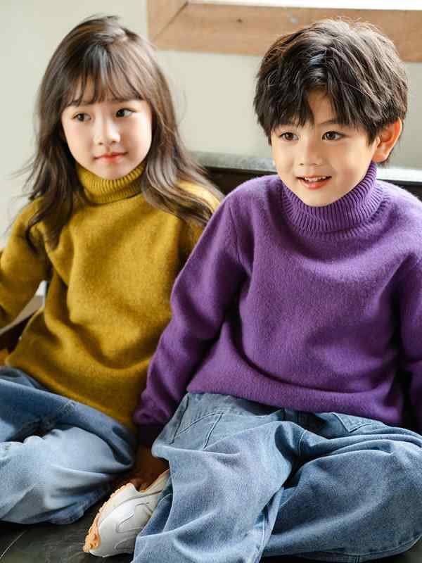 子供服 ニット セーター ウール100% ハイネック プルオーバー 秋冬 男の子 女の子 柔らか 上着