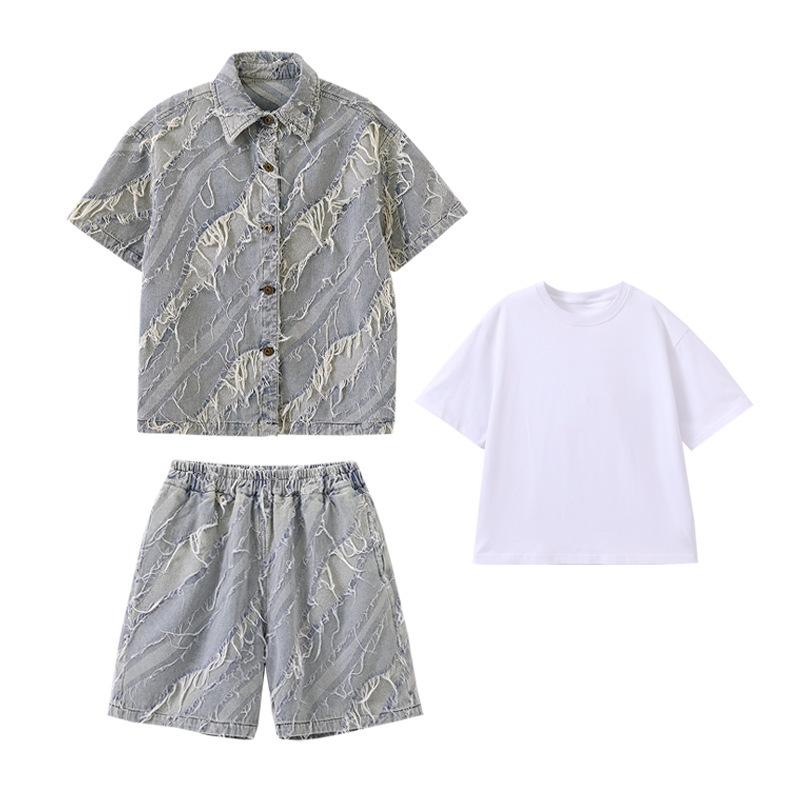 ベスト キッズ ダンス 衣装 セットアップ 男の子 女の子 デニム ヒップホップ ストリート 接触冷感 伸縮性 通気性 普段使い レッスン着