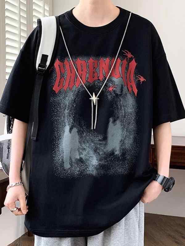 Tシャツ 男の子 キッズ ジュニア 半袖 トップス 学生服 普段使い 通学着 かわいい かっこいい トレンドライク ビッグシルエット ゆったり・スタイル: 青春流行・主な素材: 綿・対象者: 青少年・タイプ: プルオーバー・ネックライン: クルーネック・袖丈: 半袖・厚さ: 薄手・適用季節: 夏季・生地: 綿混紡・主な生地の含有量: 30%以下・適用シーン: 日常・デザイン詳細: プリント・プリントテーマ: 幾何学模様・加工技術: ノンアイロン・カラー: ブラック, ホワイト, カーキ・サイズ: M, L, XL, 2XL, 3XL・袖のタイプ: ドロップショルダー・重量: 180g-250g・材質機能: 通気性・対象年齢: 成人・対象性別: メンズ・製品カテゴリ: Tシャツ・柄: アルファベット/数字/文字・フィット: ゆったり