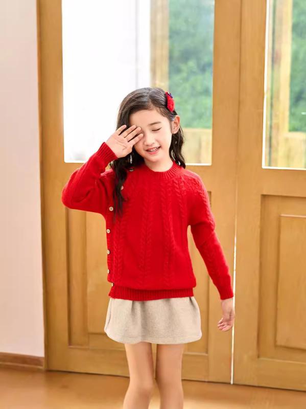 ニット キッズ 女の子 ウール セーター 秋冬 子供 ケーブル編み ベビー カシミヤ ニット セーター ミドル丈 厚手