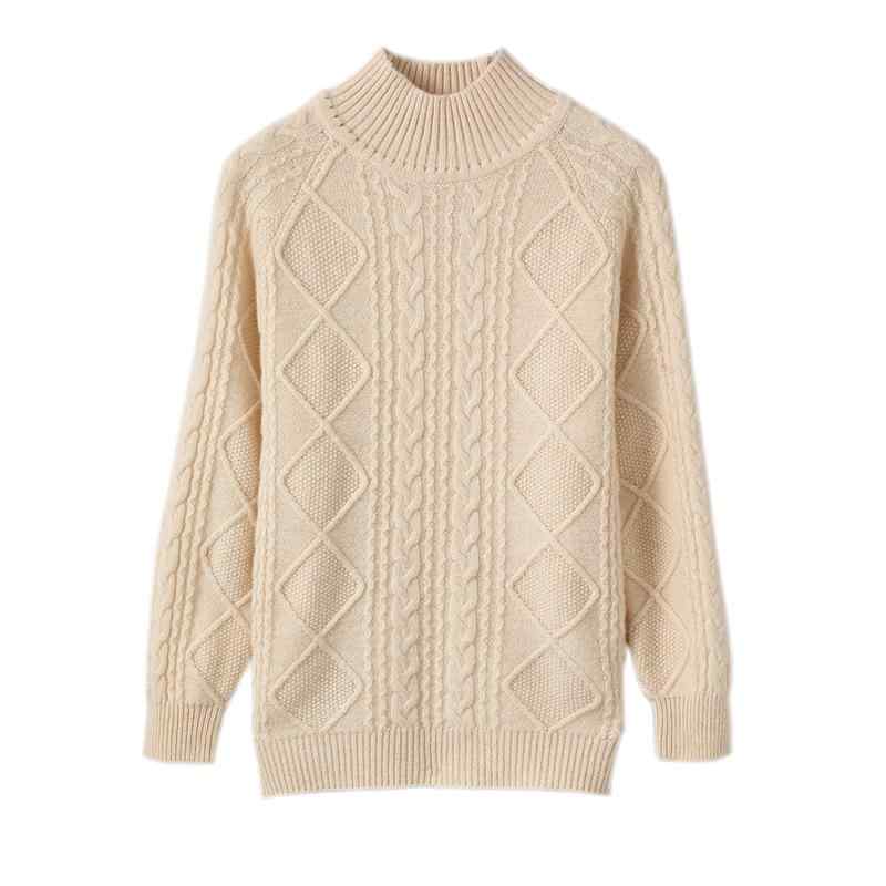 ニット キッズ 100%羊毛 セーター 男女兼用 厚手 ミドル丈 インナー あったか 秋冬