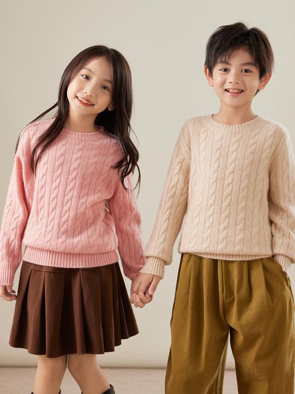 ニット キッズ 男の子 女の子 ウール セーター カシミヤ 無地 秋冬 厚手 保温 イン...