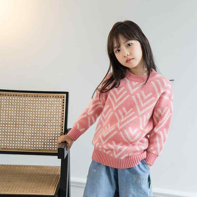 2ニット キッズ 男女兼用 子供服 ウール100% セーター おしゃれ かわいい 配色 切り替え ジャガード プルオーバー 暖か 快適 柔らか