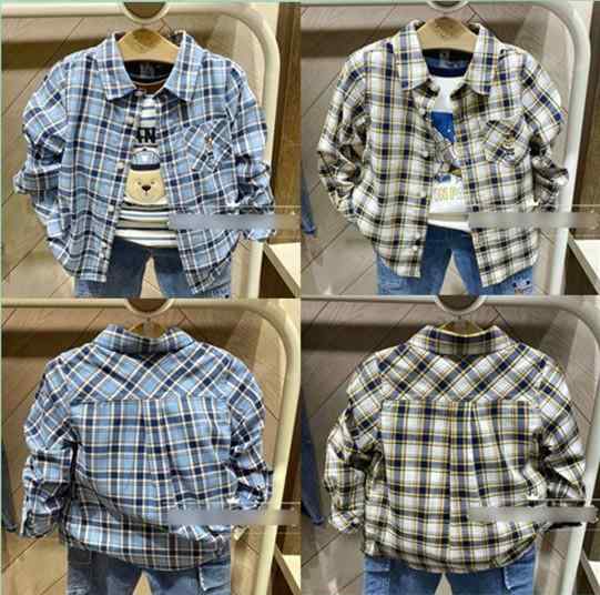 シャツ キッズ 男の子 長袖 襟付き チェック柄 コットン 通園 通学 保育園 幼稚園 かわいい