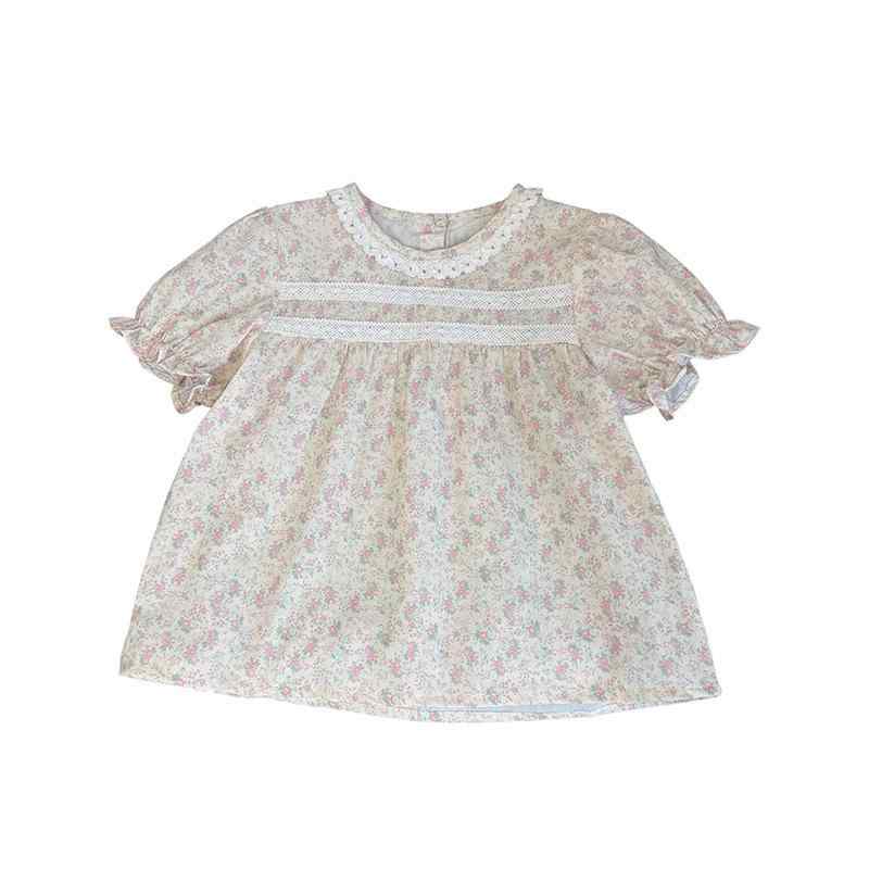 シャツ ガールズ ベビー 小花柄 レース トップス カジュアル ファッション 子供服 かわいい おしゃれ 春夏