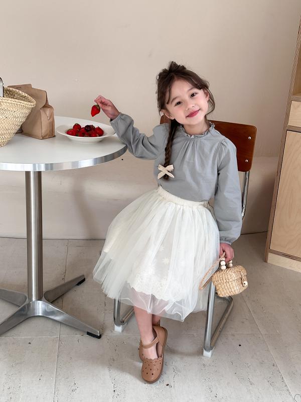 子供服 春物 シャツ 女の子 襟付き トップス ガーリー 甘め かわいい おしゃれ 小学生 幼稚園 保育園 通園 通学着 花柄 フリル