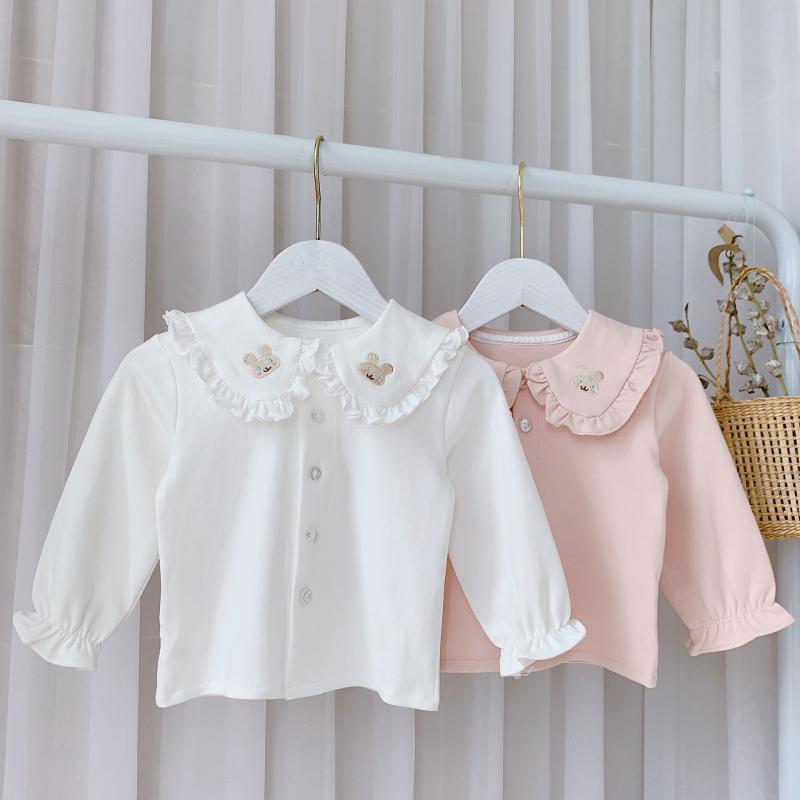 シャツ ベビー 女の子 韓国風 かわいい ウサギ ラウンドネック トップス カットソー 肌着 普段使い