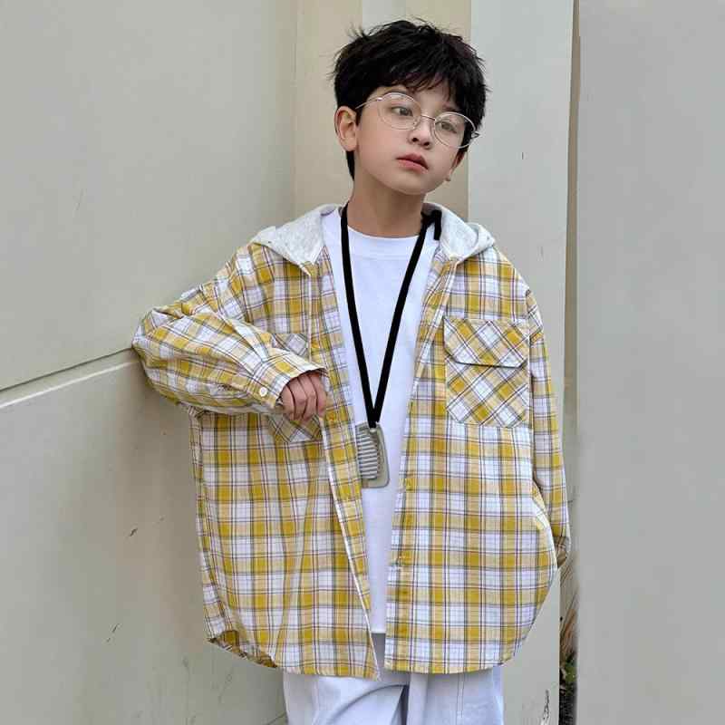 シャツ 子供用 韓国風 配色 格子柄 長袖 トップス 子供服 上着 通園 通学 かわいい 普段着 おしゃれ