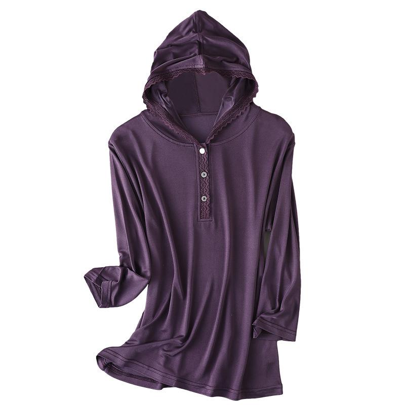 Tシャツ レディース 桑蚕丝(シルク) レース 花柄 真丝(シルク) 七分袖 宽松(ゆったり) 大きいサイズ トップス2