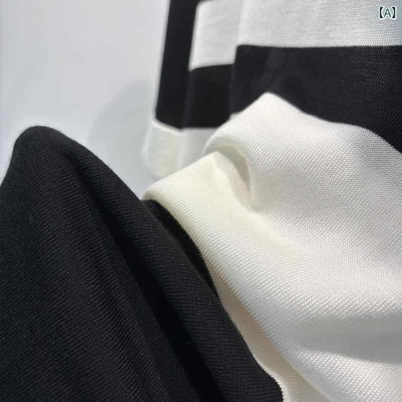 Tシャツ レディース 接触冷感 再生繊維 涼しい ブラック & ホワイト バイカラー トップス 半袖 通気性