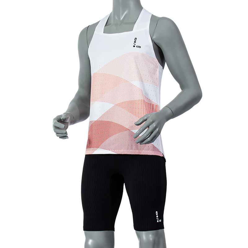 ランニングシャツ メンズ 男性用 スポーツウェア トレーニングウェア 軽量 通気性 速乾 メッシュ マラソン 陸上