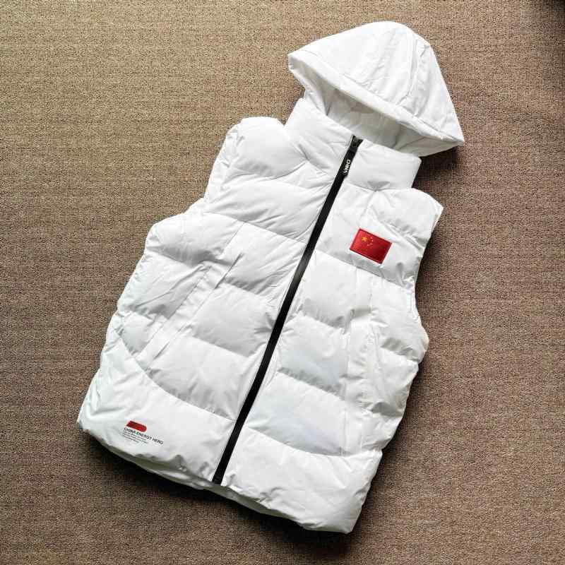 ベスト 男性用 スポーツウェア 冬季 トレーニング ウェア フード付き ダウン 中綿 ジャケット 代表 コーチ