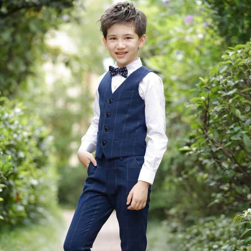 乐天商城 - 子供 男の子 フォーマルベスト セットアップ ピアノ 発表会 衣装 子供服 大 童 スーツ ベスト ジャケット ズボン 3点セット 上下セット