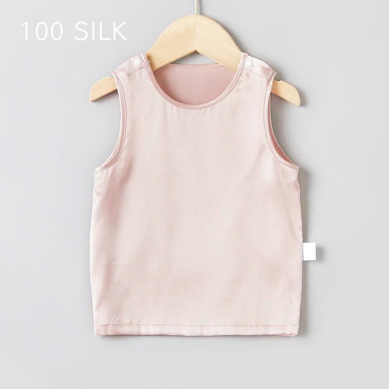 ベビー タンクトップ 上着 桑蚕糸 薄手 Tシャツ 赤ちゃん 肌着 パジャマ
