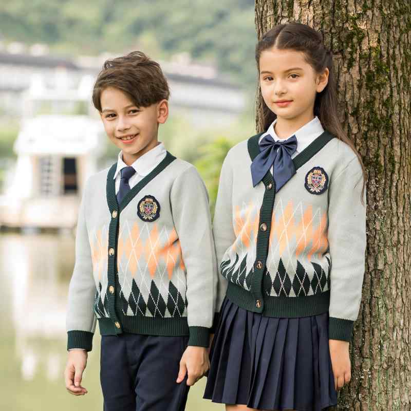 幼稚園 毛糸 セーター 園服 子供 開幕式 スクールユニフォーム 小学生 イングリッシュスタイル シャツ クラス服 秋冬