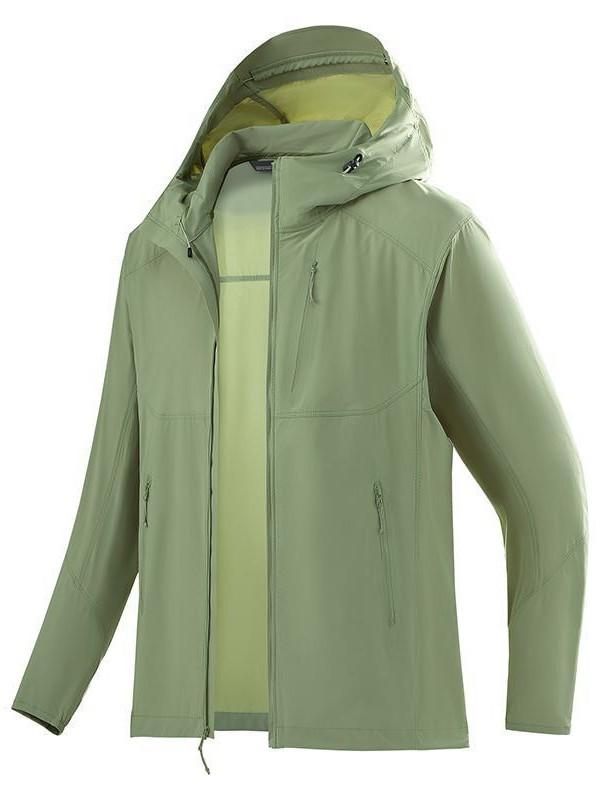 Rain Wear - マウンテンパーカー 男性用 女性用 軽量 防風 撥水 UVカット フード付き 釣り 登山 アウトドア ジャケット