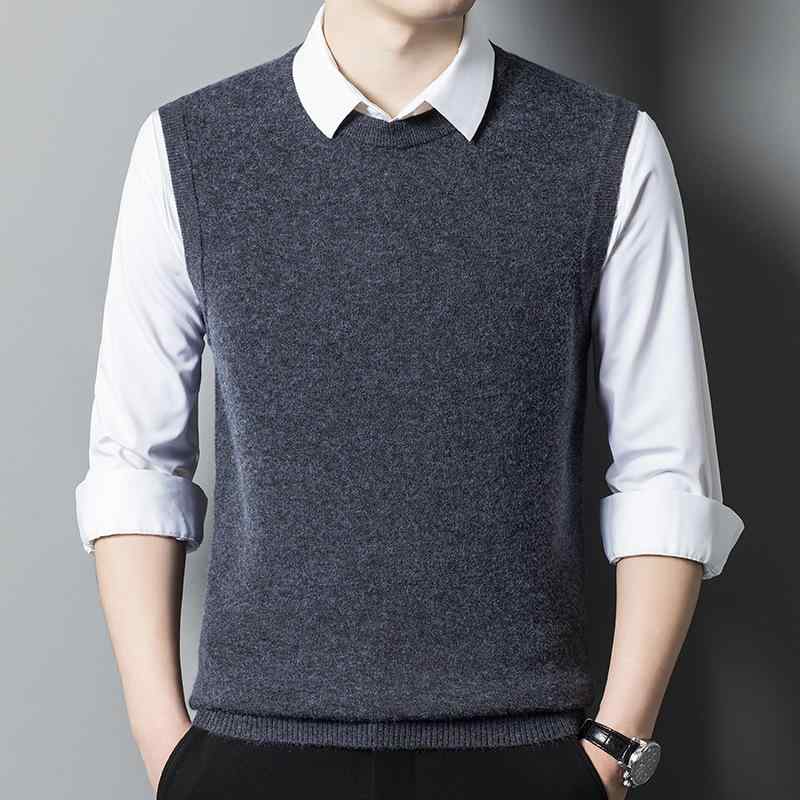 セーター 男性用 Vネック ウール ニットベスト 厚手 チョッキ ニット 暖かい 防寒 秋冬