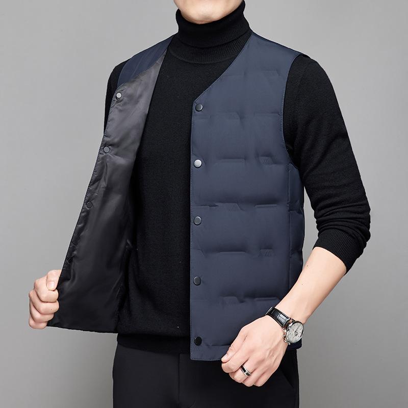 ベスト 男性用 ダウンベスト 中綿ベスト 秋冬 防寒 あったか 暖かい ノースリーブ シングルブレスト チョッキ インナー 重ね着 普段使い