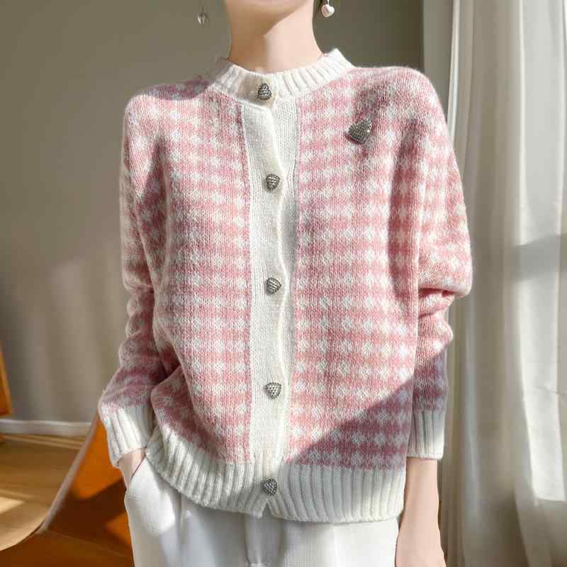 ニット レディース 秋冬 ショート丈 カーディガン 羽織り ガーリー フェミニン やわらかい