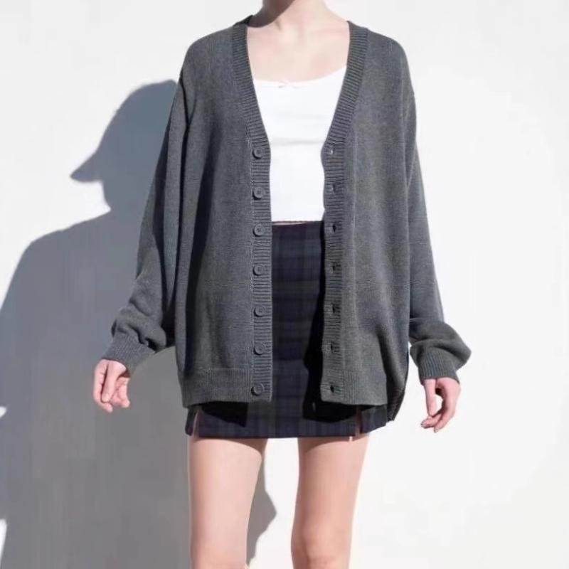 ニット カーディガン レディース Vネック 長袖 トップス ゆったり 羽織り 秋 春 アウター 普段使い カジュアルスタイル