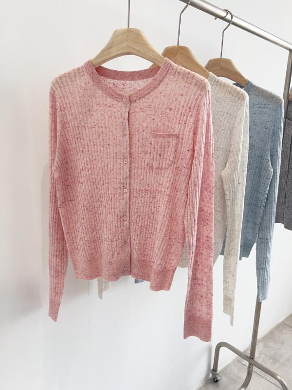 カーディガン レディース 薄手 ニット ポケット付き 春秋 羽織り トップス 绵羊毛 きれいめ かわいい カジュアル2(4.0)
