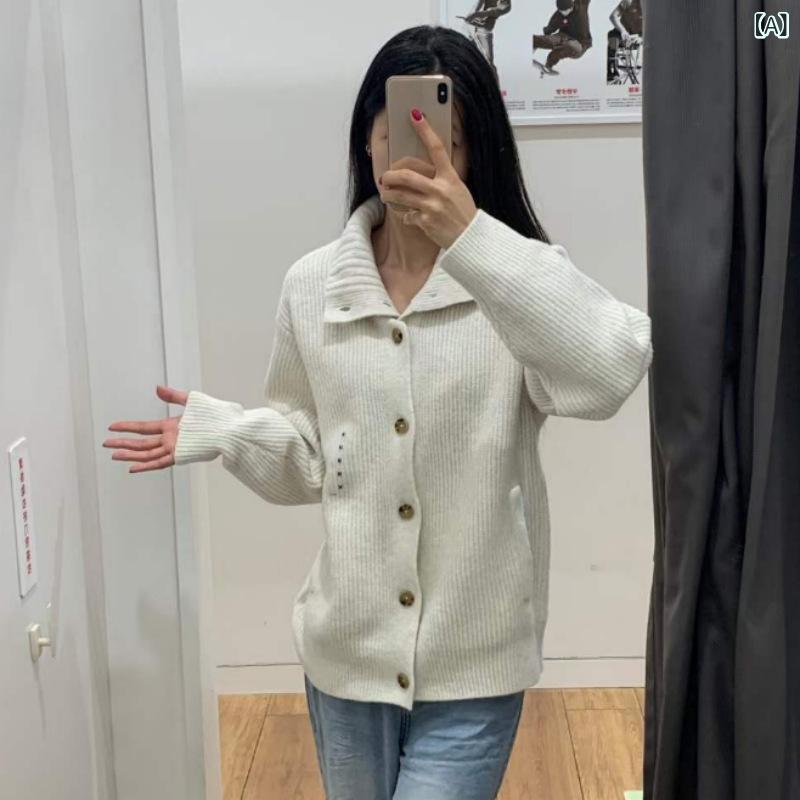 ニット カーディガン レディース 秋冬 リラックス ゆったり トップス 羽織り 長袖 あったか ふわふわ