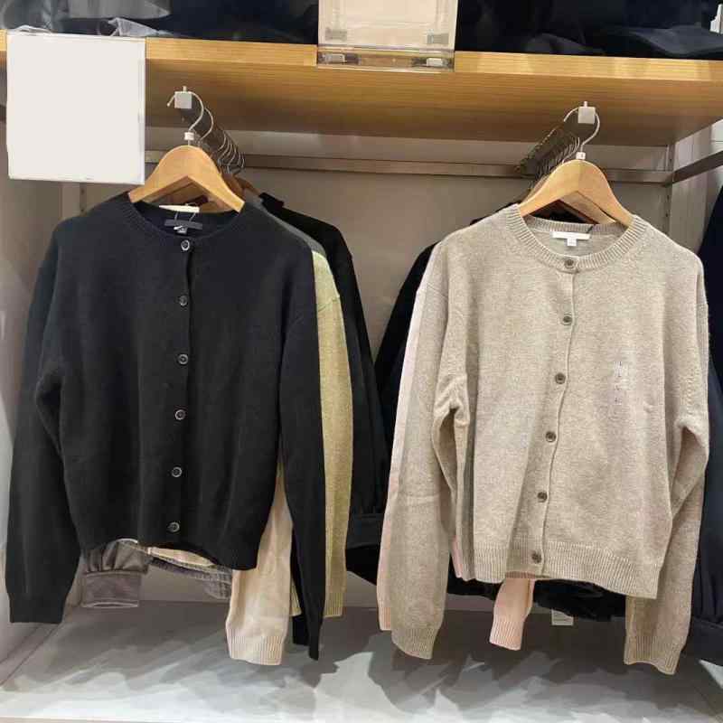 Three-Quarter Knit - ニット レディース 女性用 カーディガン ウール 長袖 丸首 薄手 アウター 羽織り 冷房対策 秋冬