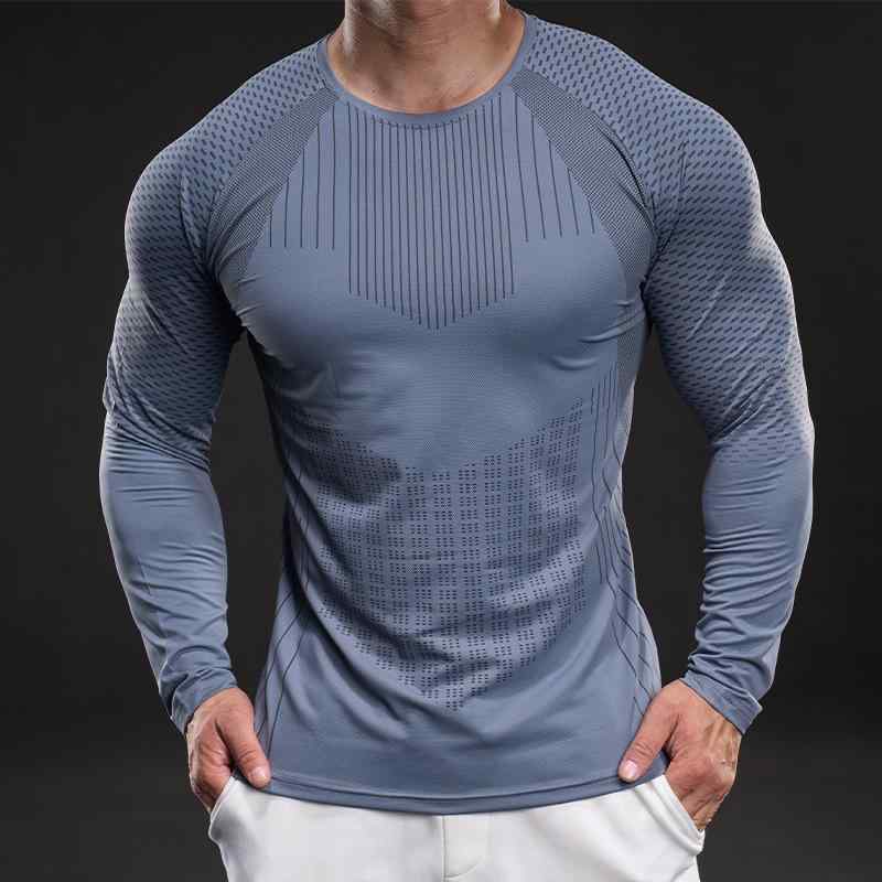 Tシャツ メンズ 男性用 長袖 接触冷感 ストレッチ 伸縮性 スポーツ トレーニング ウェア 筋トレ トップス 春夏