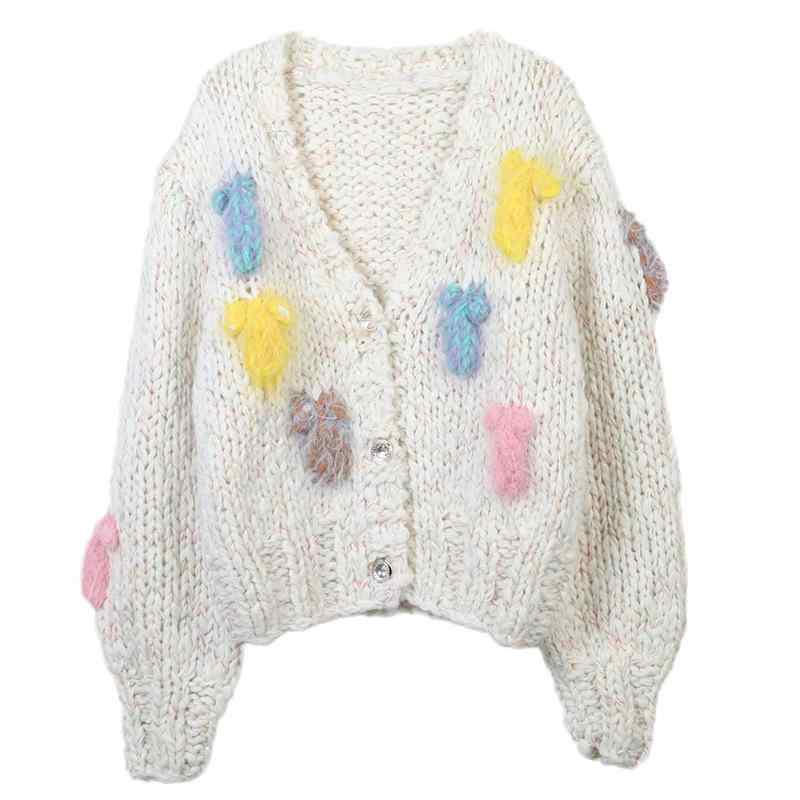 ニットカーディガン レディース Vネック 長袖 花柄 ゆったり 接触冷感 秋冬 トップス アウター 羽織り 紫外線対策 冷房対策 普段使い かわいい