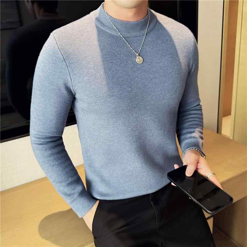 Rakuten - Tシャツ メンズ 男性用 秋冬 長袖 裏起毛 ハイネック 暖かい インナー トップス 部屋着 普段使い