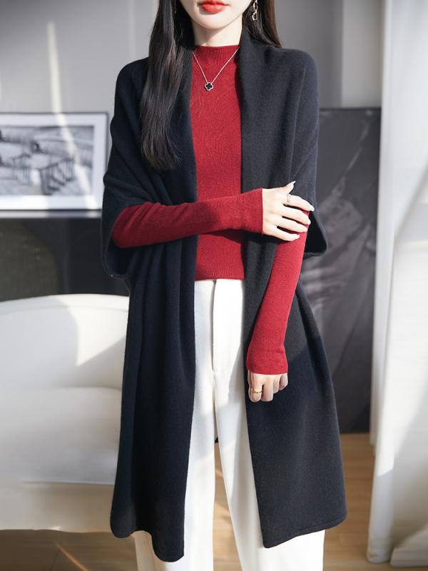 Long-Sleeved Knit - ニット カーディガン レディース アウター ウール100% 秋冬 ショール ニットカーディガン 羽織り ニットセーター 長袖 ニット トップス 上着 きれいめ エレガント