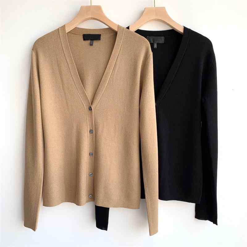 Long-Sleeved Knit - コート レディース 秋冬 シルク ニット カーディガン 長袖 無地 アウター 高級感 絹100％ 普段使い