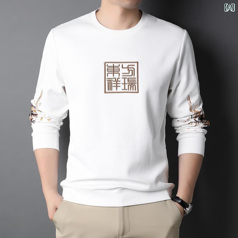 樂天商城 - Tシャツ メンズ 男性用 中国風 長袖 トップス カットソー 普段使い 部屋着 ゆったり 体型カバー2