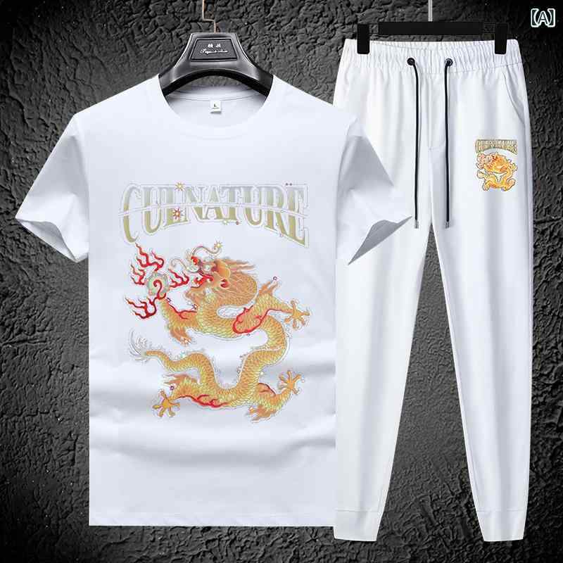 Tシャツ メンズ 男性用 半袖 Tシャツ 長ズボン 上下セット ルームウェア 部屋着 接触冷感 ゆったり 運動着 普段使い