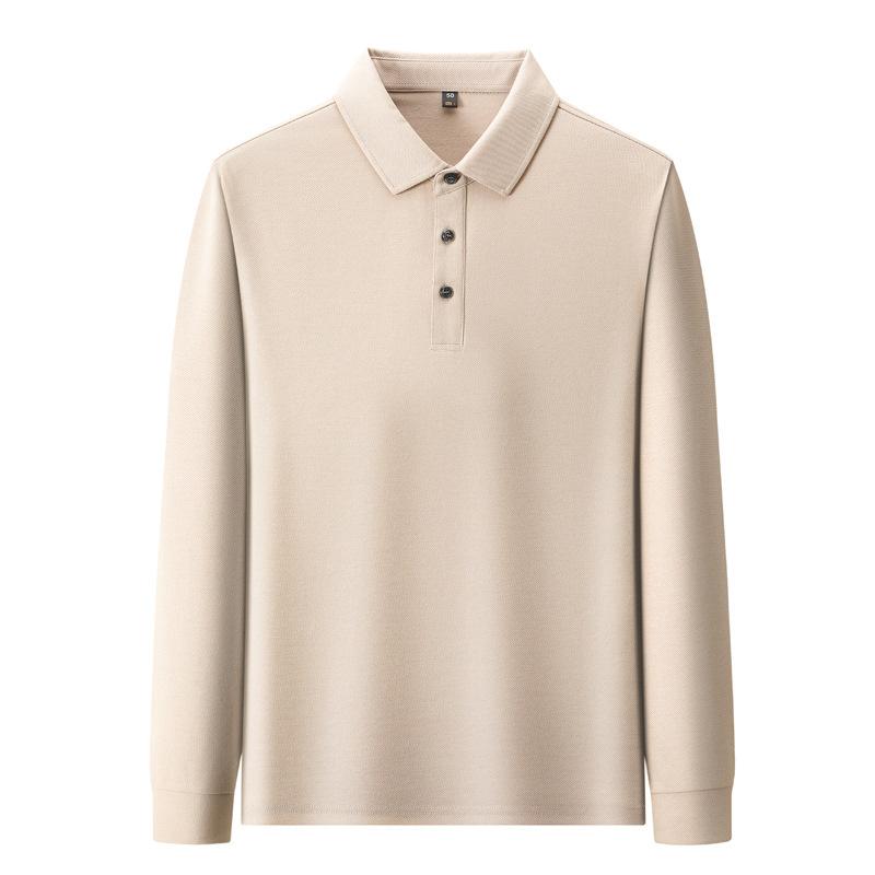 Tシャツ 男性用 長袖 高品質 襟付き トップス 春秋 ビジネス カジュアル ポロシャツ 綿(4.0)