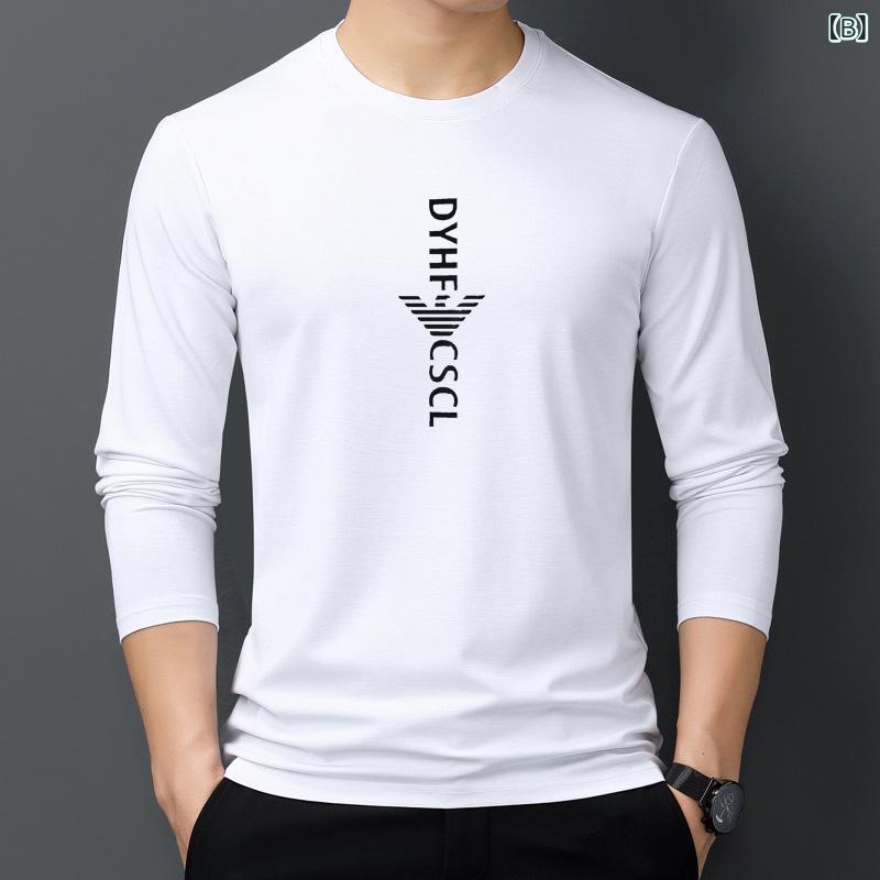 Tシャツ 男性用 長袖 シルクコットン 無地 ...の紹介画像2