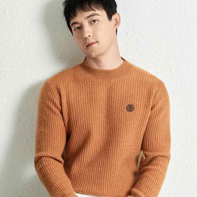 ニット メンズ 男性用 ウール 厚手 秋冬 丸首 プルオーバー トップス 高級感 カジュアル 暖かい 防寒 インナー2