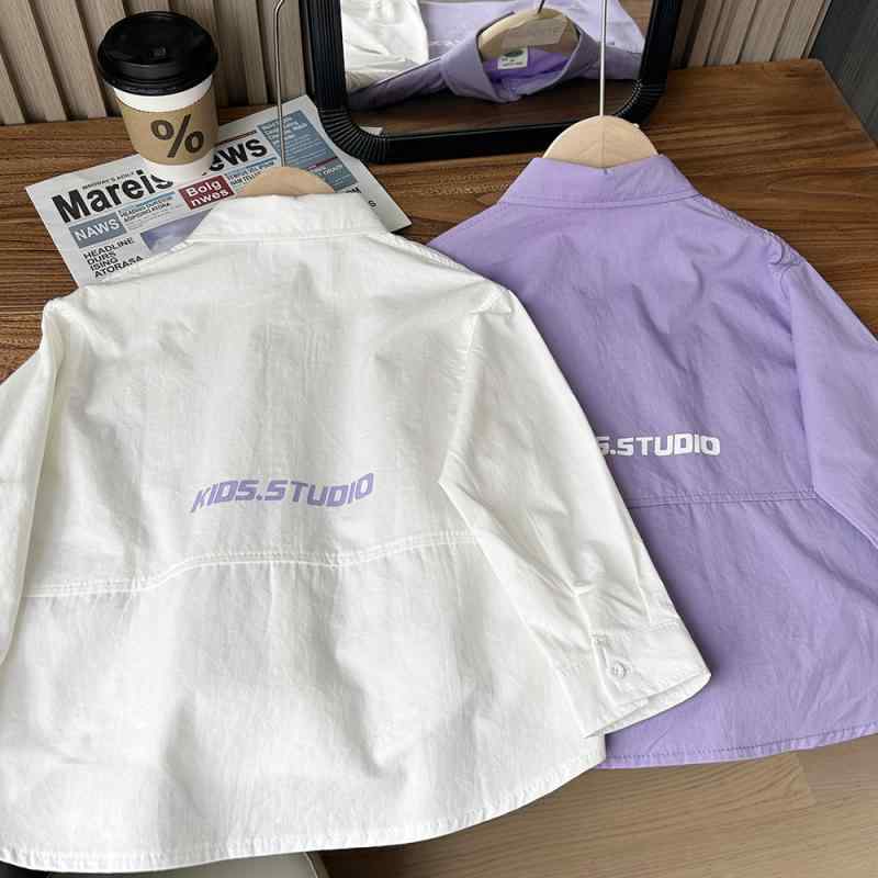 シャツ 子供服 男の子 韓国風 ゆったり 綿 長袖 シャツ アウター