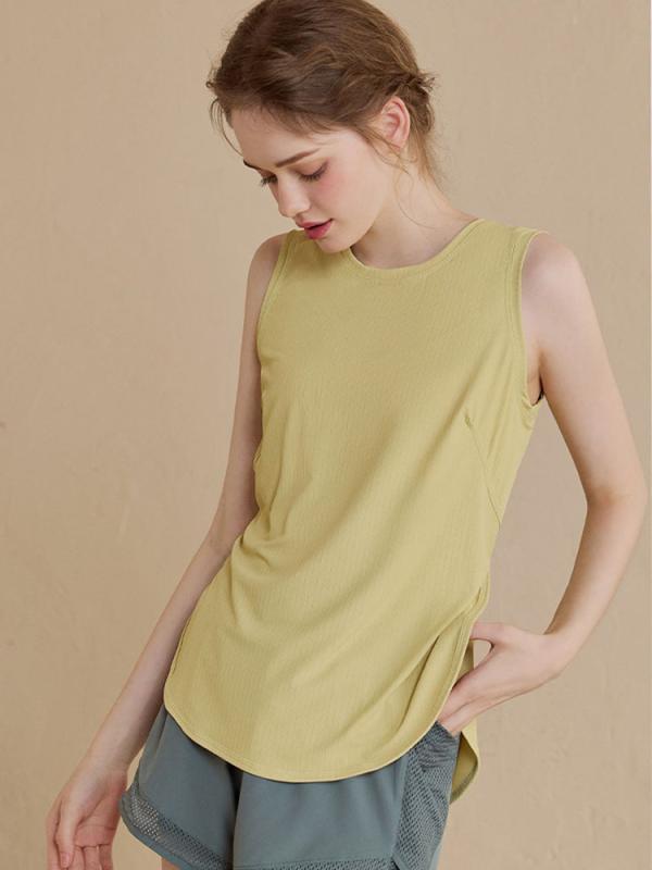 Tシャツ レディース ノースリーブ スポーツ トレーニング ヨガ ウェア トップス 吸湿速乾 接触冷感 高..