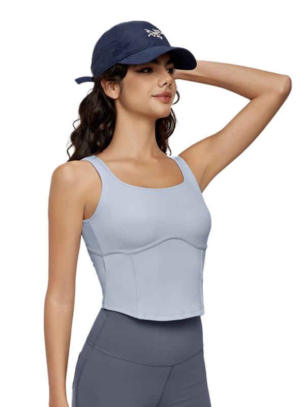 ヨガウェア レディース ブラトップ 欧美風 セクシー Uネック 美背 抗ピリング スリムフィット トレーニング トップス 春夏