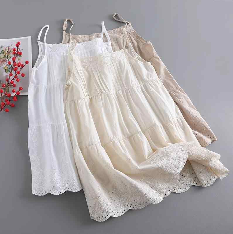 キャミソール レディース 森ガール 刺繡 肩紐調節 全綿 刺繍 花柄 トップス ベスト ゆったり 普段使い かわいい2